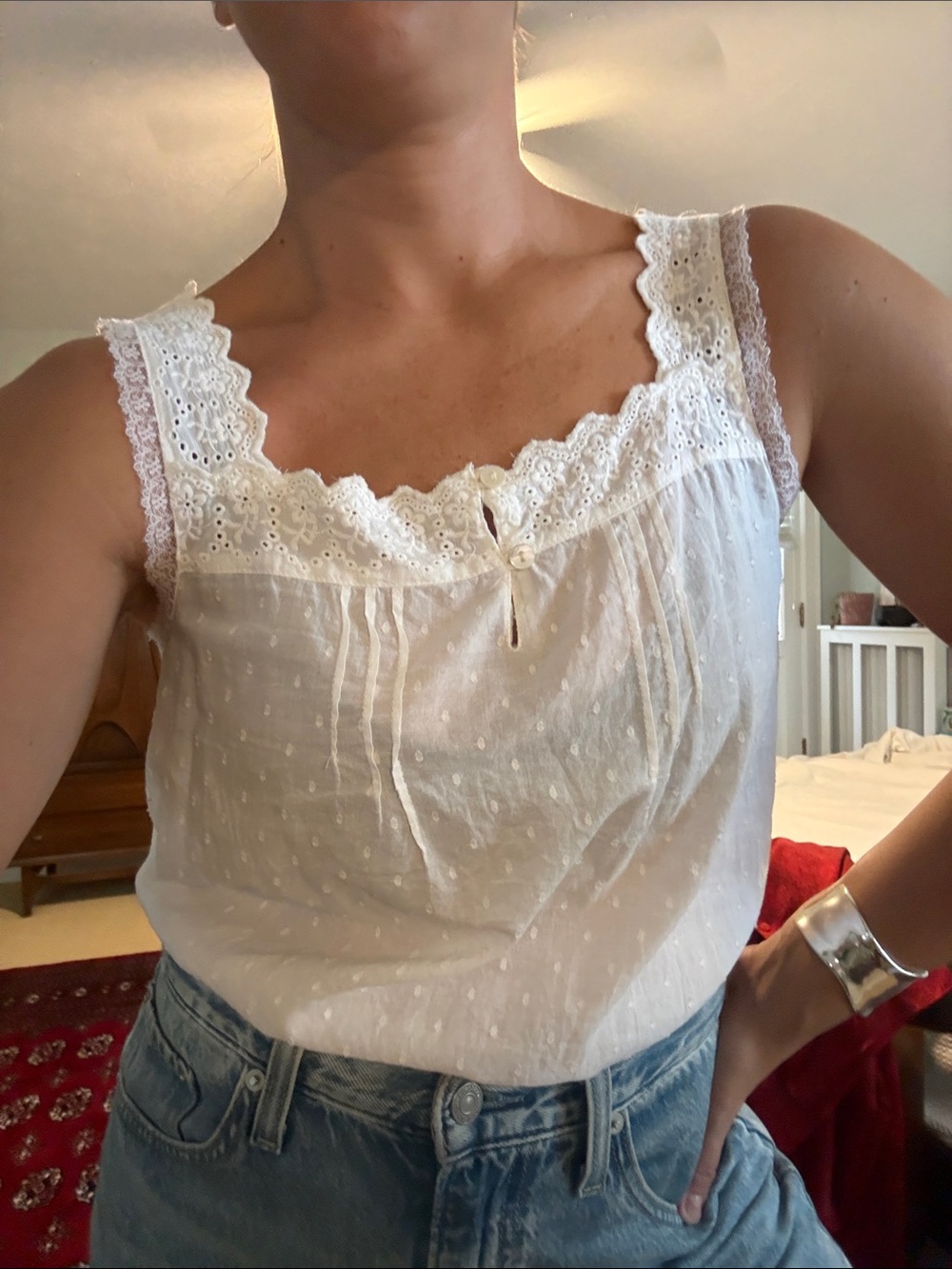 Doen style sheer cotton top